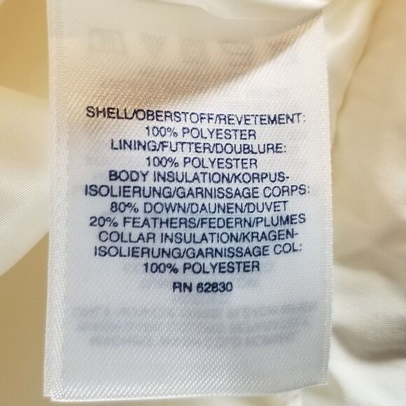 Lands End 2X Vest Puffer Down Fill Zip Up Cream Gorpcore Hiking Outdoors Camping - Picture 5 of 8